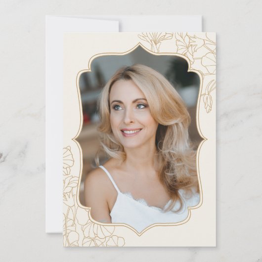 Ivoor Gold Foto 50e Verjaardagsfeest Kaart (Achterkant)
