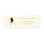 Ivoor Gold Roos Wedding Retour Adres Label (Voorkant)