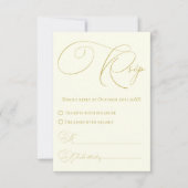 Ivoor & Gold RSVP Response Kaart (Voorkant)