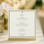 Ivoor & Gold Wedding Menu Kaart | Elegante klassie