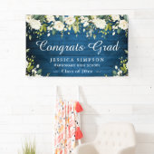 Ivoor Golden Floral Rustiek Afstuderen Afstuderen Spandoek (Insitu)