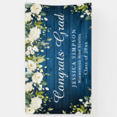 Ivoor Golden Floral Rustiek Afstuderen Afstuderen Spandoek (Verticaal)