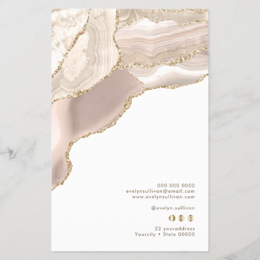 Ivoor goud agaat prijslijst flyer (Achterkant)