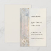 Ivoor Goud Art Nouveau Bewaar De Datum Save The Date (Voorkant / Achterkant)