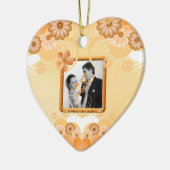 Ivoor Goud Bloemen Bruiloft Hart Keepsake Ornament (Links)