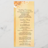 Ivoor Goud Bloemen Elegant Slim Bruiloft Programma Programmakaart (Achterkant)