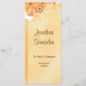 Ivoor Goud Bloemen Elegant Slim Bruiloft Programma Programmakaart (Voorkant)