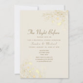 Ivoor Goud Bloemen Repetitie Diner Uitnodigen Kaart (Voorkant)
