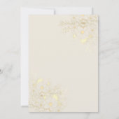 Ivoor Goud Bloemen Repetitie Diner Uitnodigen Kaart (Achterkant)