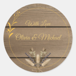 Ivoor Goud Boho Bloemmotief Landelijk Elegant Schu Ronde Sticker