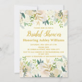 Ivoor Goud Boho Groen Bruids Douche Uitnodigingen (Voorkant)