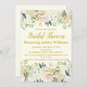 Ivoor Goud Boho Groen Bruids Douche Uitnodigingen (Voorkant / Achterkant)