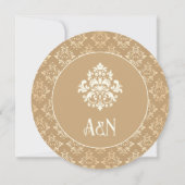 Ivoor & Goud Damask Elegantie Islamitische Ronde b Kaart (Achterkant)