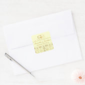 Ivoor & Goud Damast Bruiloft Labels (Envelop)
