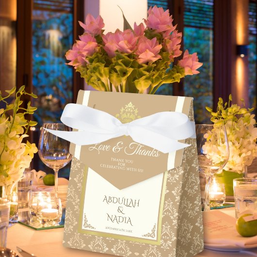 Ivoor Goud Damast Elegantie Islamitische Moslim Br Bedankdoosjes