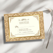 Ivoor Goud Damast Elegantie Islamitische Moslim Br RSVP Kaartje
