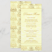Ivoor & Goud Damast Slim Dinner Menu (Voorkant / Achterkant)