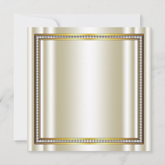 Ivoor Goud Diamant Hoge hak Schoen Verjaardagsfees Kaart (Achterkant)