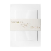 Ivoor & goud Elegante Kalligrafie Trouwen Uitnodigingen Wikkel (Voorkant Voorbeeld)