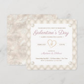 Ivoor, Goud, en Parels Galentine's Party Kaart (Voorkant / Achterkant)