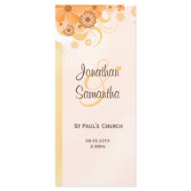 Ivoor Goud en Perzik Bloemen Slim Bruiloft Program