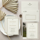 Ivoor & Goud groene rand 5x7 foto Save The Date