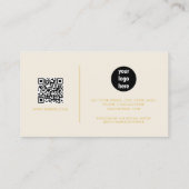 Ivoor Goud Handtekening Script QR Code Social Medi Visitekaartje (Achterkant)