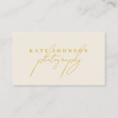 Ivoor Goud Handtekening Script QR Code Social Medi Visitekaartje (Voorkant)