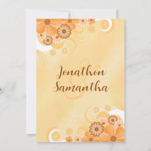 Ivoor Goud Hibiscus Bloemen 5x7 repetitie diner Kaart (Achterkant)