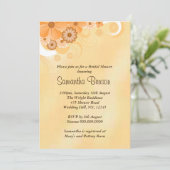 Ivoor Goud Hibiscus Bloemen Vrijgezellenfeest Invi Kaart (Staand voorkant)