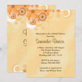 Ivoor Goud Hibiscus Bloemen Vrijgezellenfeest Invi Kaart (Voorkant / Achterkant)