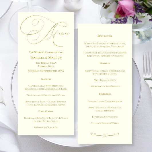 Ivoor & Goud Huwelijksmenu Menu