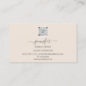 Ivoor Goud Make-up Artiest Logo Lashes QR CODE Visitekaartje (Achterkant)