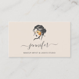 Ivoor Goud Make-up Artiest Logo Lashes QR CODE Visitekaartje