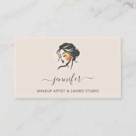 Ivoor Goud Make-up Artiest Logo Lashes QR CODE Visitekaartje