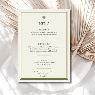 Ivoor & Goud Palm Trouwmenu Menu