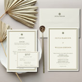 Ivoor & Goud Palm Trouwmenu Menu