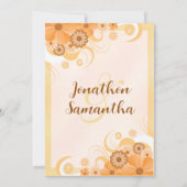 Ivoor Goud Perzik Hibiscus Bloemen repetitie diner Kaart (Achterkant)