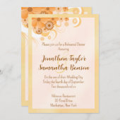 Ivoor Goud Perzik Hibiscus Bloemen repetitie diner Kaart (Voorkant / Achterkant)
