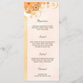 Ivoor Goud Perzik Hibiscus Bloemendiner Menu Kaart (Achterkant)