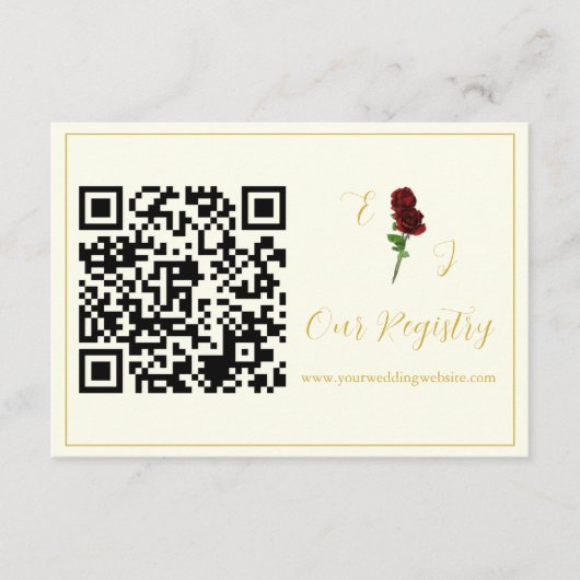Ivoor Goud Roos Trouwregister Informatiekaartje (Voorkant)