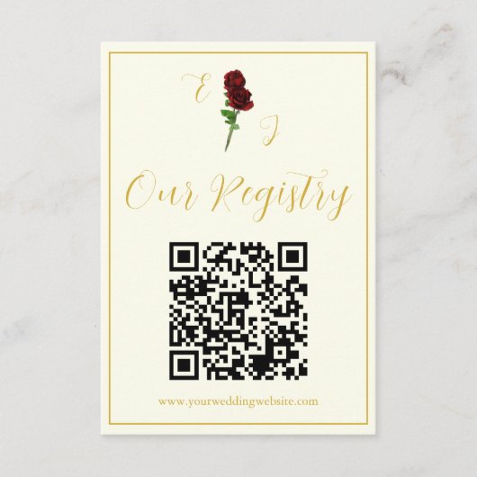 Ivoor Goud Roos Trouwregister Informatiekaartje (Voorkant)