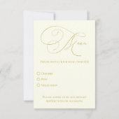 Ivoor & Goud RSVP met Meal Choice Response Kaart (Achterkant)