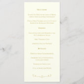 Ivoor & Goud Wedding Menu (Achterkant)
