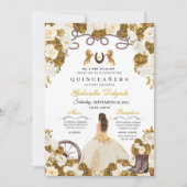 Ivoor & Goud Western Charro Cowgirl Quinceanera Kaart (Voorkant)