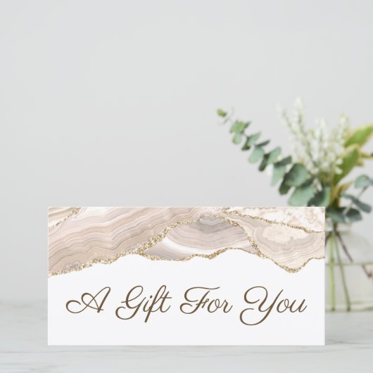 ivoor gouden agaat cadeaubon (Staand voorkant)