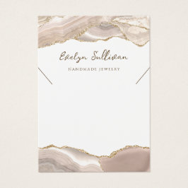 Ivoor gouden agaat ketting display kaart