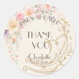 Ivoor Gouden Baby Shower Favor Sticker