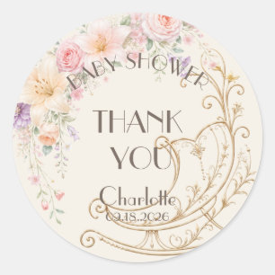 Ivoor Gouden Baby Shower Favor Sticker