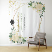 Ivoor Gouden Bloem Moderne Foto Grad Achtergrond Wandkleed (In situ)